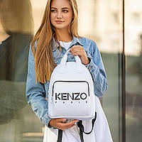Стильний шкіряний жіночий рюкзак KENZO, кензо. Білий, фото 5