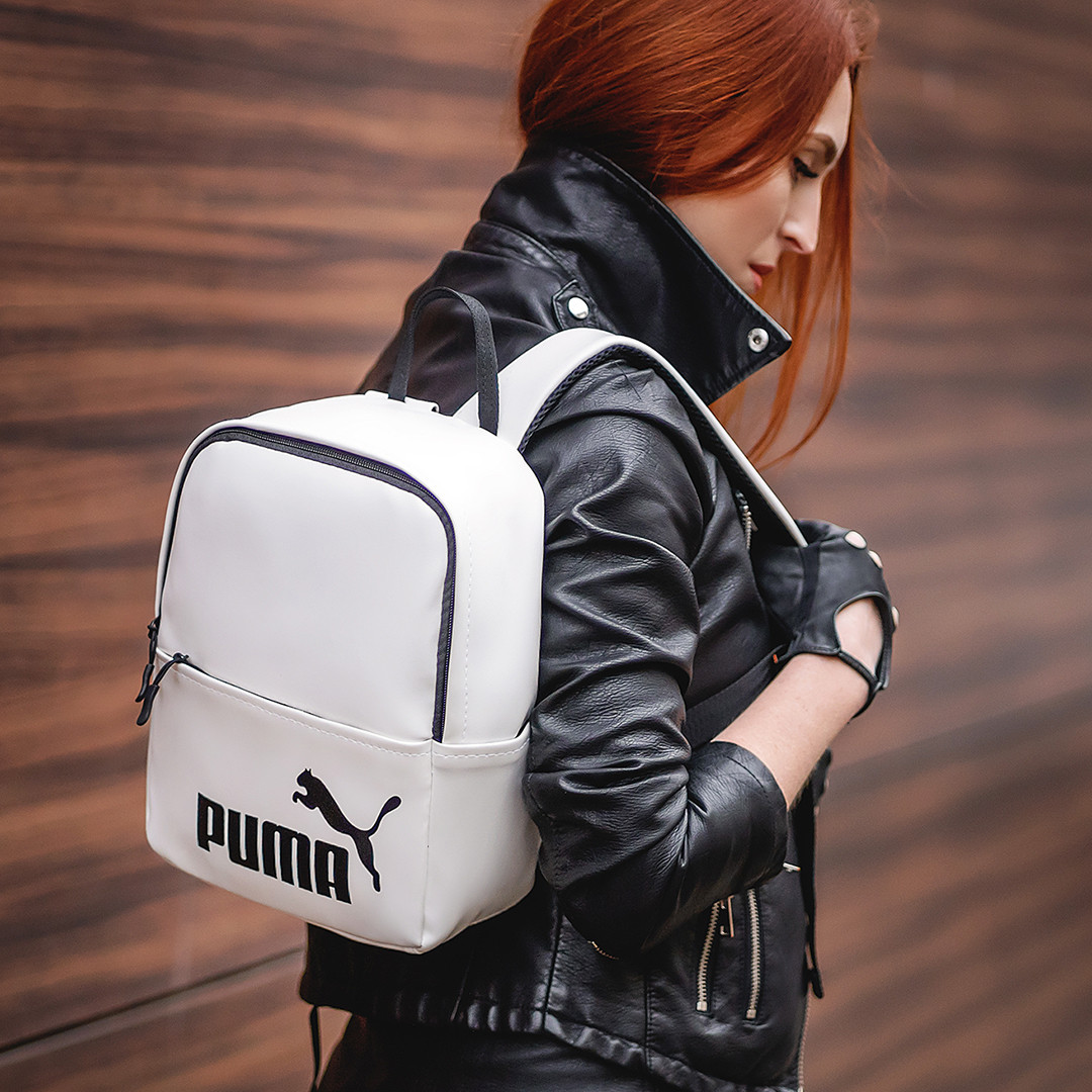 Женский стильный рюкзак Puma, пума. Белый. Кожзам