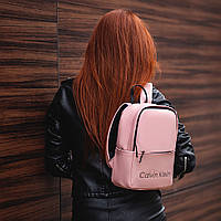 Рожевий жіночий стильний рюкзак. Кожзам, фото 4