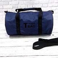 Спортивна сумка бочонок Triumph Bag. Для тренувань, подорожей. Синя, фото 8