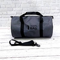 Спортивна сумка бочонок Triumph Bag. Для тренувань, подорожей. Сіра, фото 7