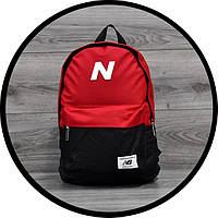 Молодежный городской, спортивный рюкзак, портфель New Balance, нью бэланс. Красный с черным, фото 7