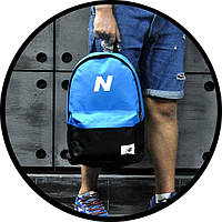 Молодежный городской, спортивный рюкзак, портфель New Balance, нью бэланс. Голубой с черным, фото 5