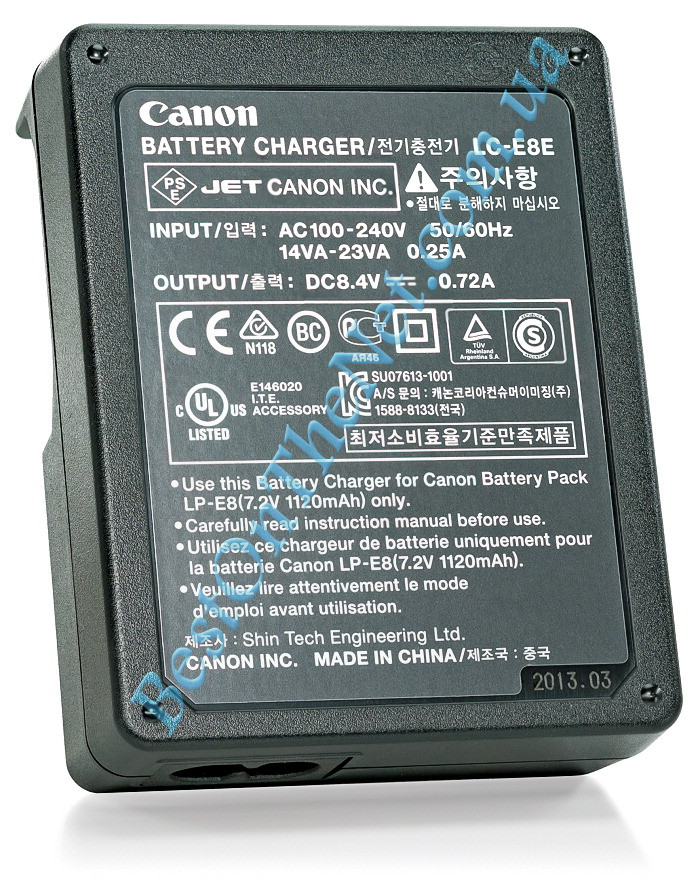 Зарядное устройство Canon LC-E8E для аккумуляторов Canon LP-E8 (Canon 550D, 600D) [OEM] - фото 3 - id-p1427149284