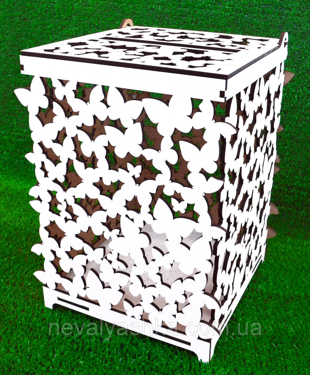 Весільна Коробка для Грошей Метелики Скарбничка на Весілля ЛДВП Дерев'яна Скарбниця Весільна скарбниця для грошів