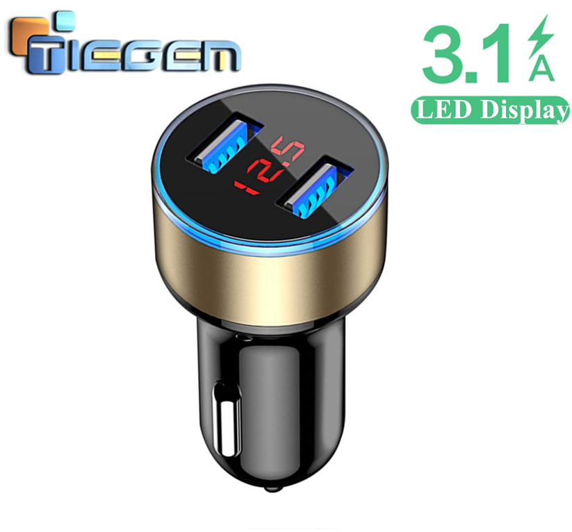 Автомобільний зарядний пристрій 3.1A LED 2 USB порти. Зарядка в машину від прикурювача для телефону DV73G