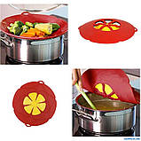 Кришка пароварка із захистом від переливу силіконова червона, фото 3