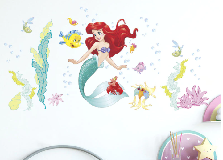 Наклейка в дитячу, у дитячий садок на стіну, шафу, двері Русалочка Little Mermaid" 42 см*83 см (лист 45*60 см)