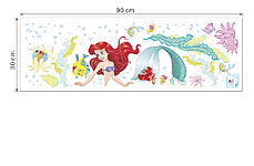 Наклейка в дитячу, у дитячий садок на стіну, шафу, двері Русалочка Little Mermaid" 42 см*83 см (лист 45*60 см), фото 3