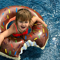 Надувной детский круг Пончик, Круг Donuts 60 см шоколадный