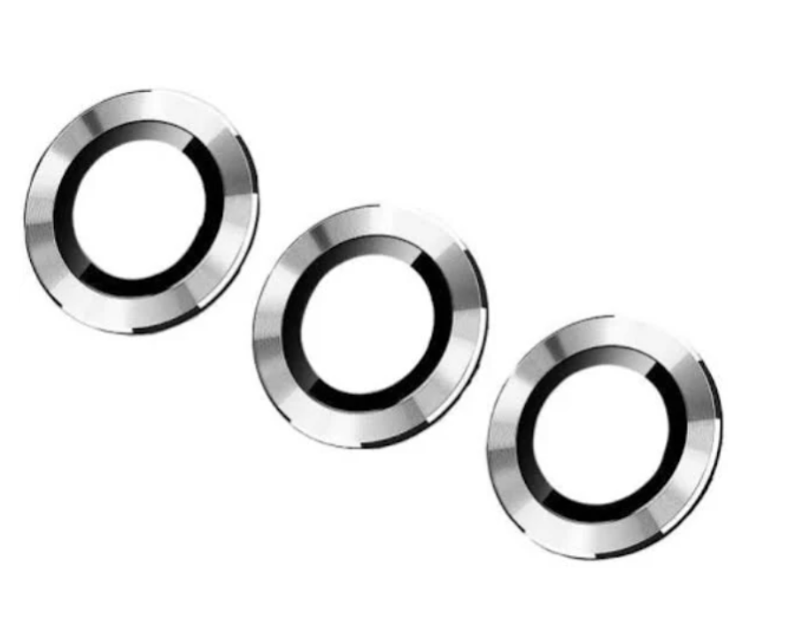 Скло камери для iPhone Pro 12, сріблясте + кільце, комплект 3 шт.