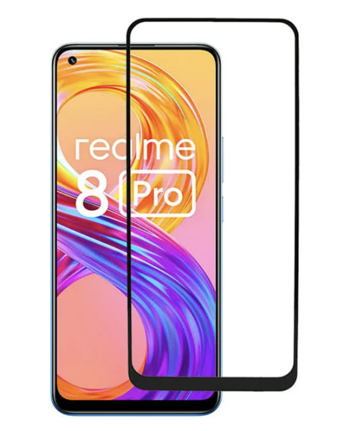 Захисне скло для Realme 8 /Realme 8 Pro, Full Glue , колір чорний, фото 1