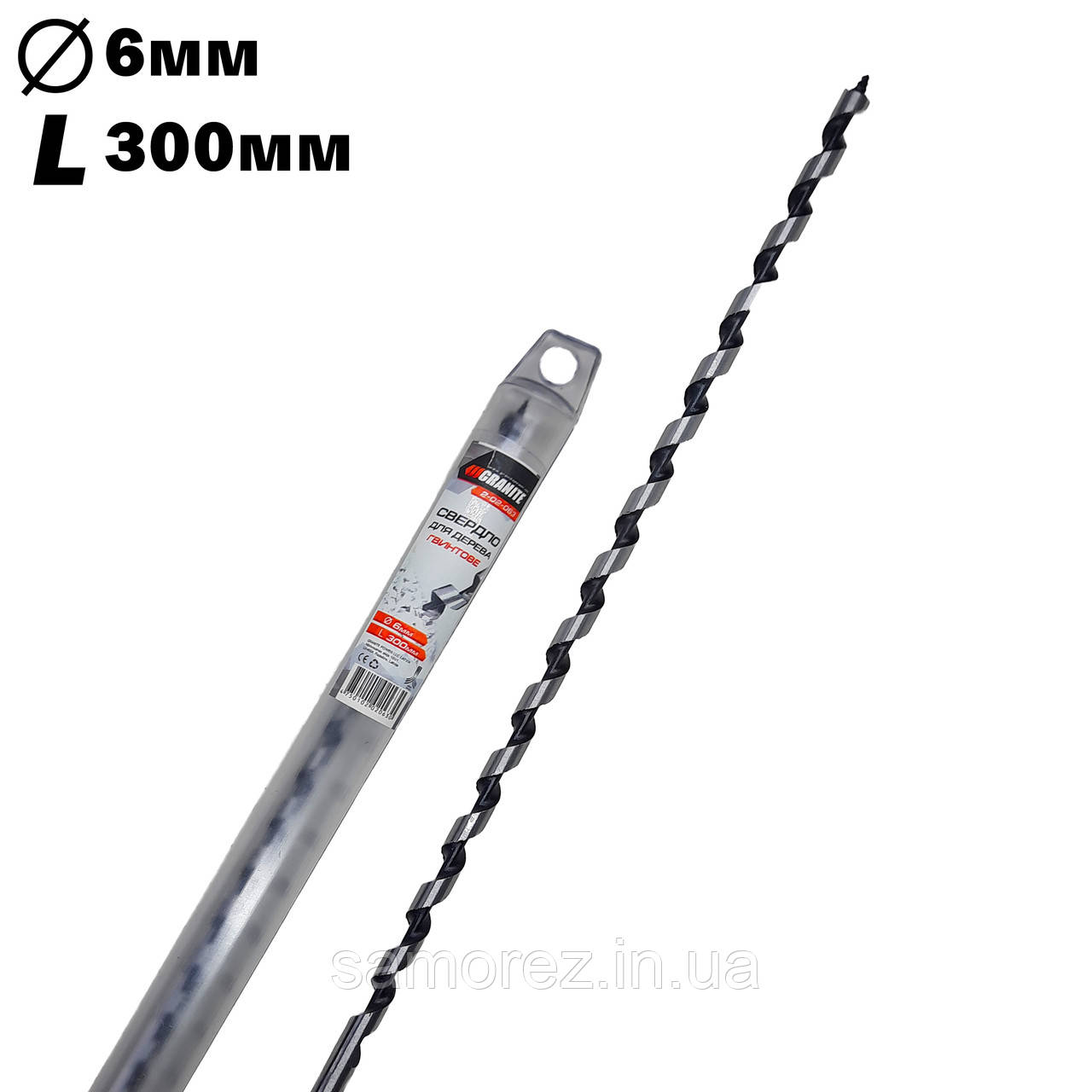 Гвинтове подовжене свердло для дерева Granite 6х300 мм (1 шт.)