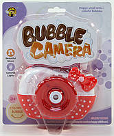 Генератор мильних бульбашок фотокамера, колір червоний, з ремінцем і запасками