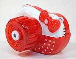 Генератор мильних бульбашок фотокамера, колір червоний, з ремінцем і запасками, фото 4