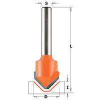 Фреза пазовая V-образная для Alucobond 18 x 7,4 x 60 мм, хвостовик 8 мм CMT (915.001.11)