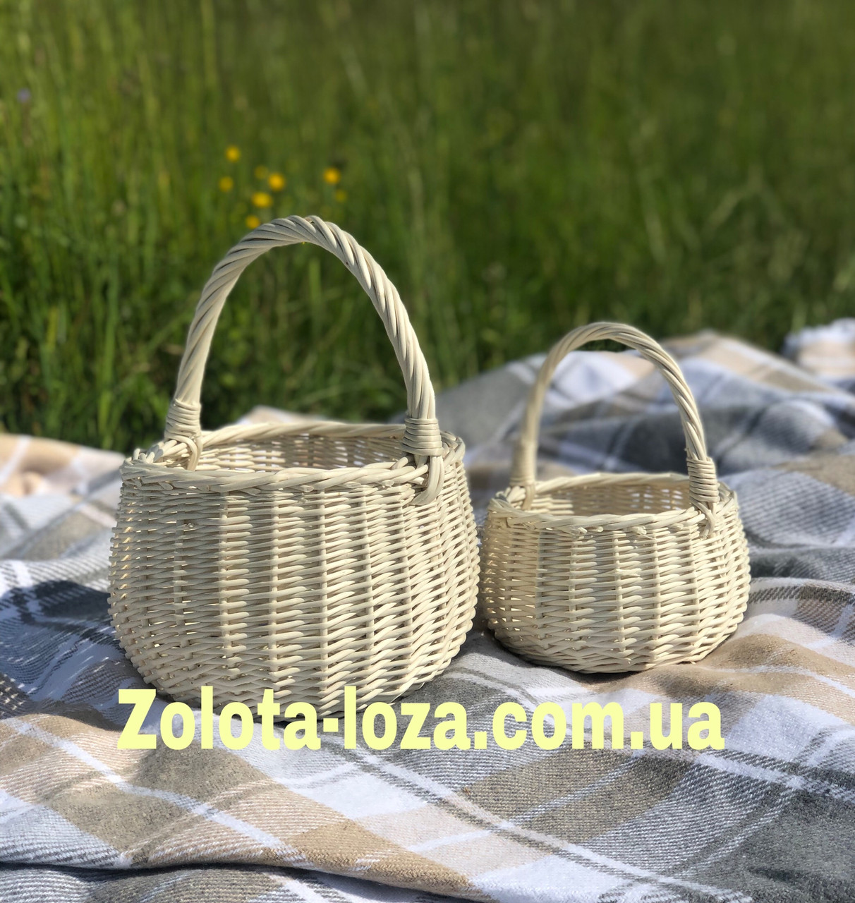 Набір кошиків з білої лози. Арт:2062
