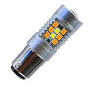 LED лампа 1157 21 SMD (3535) лінза 12V dual color White/Yellow (57237)