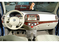 Накладки на панель Алюміній для Nissan Micra K12 2003-2010 рр