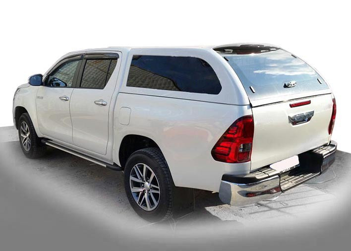 Бокові пороги Rainbow (2 шт., алюміній) для Toyota Hilux 2015- рр, фото 1
