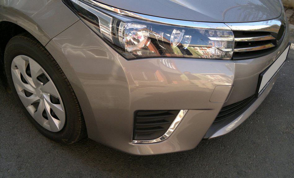 Накладки на противотуманки (2013-2016, нерж.) для Toyota Corolla рр, фото 1