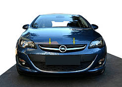 Накладки на передню решітку 2012-2015 (нерж) для Opel Astra J рр