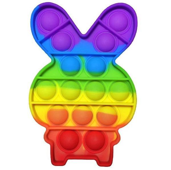Іграшка Pop it Попит антистрес 12х8,5см Зайченя Райдужний арт.1122, фото 1