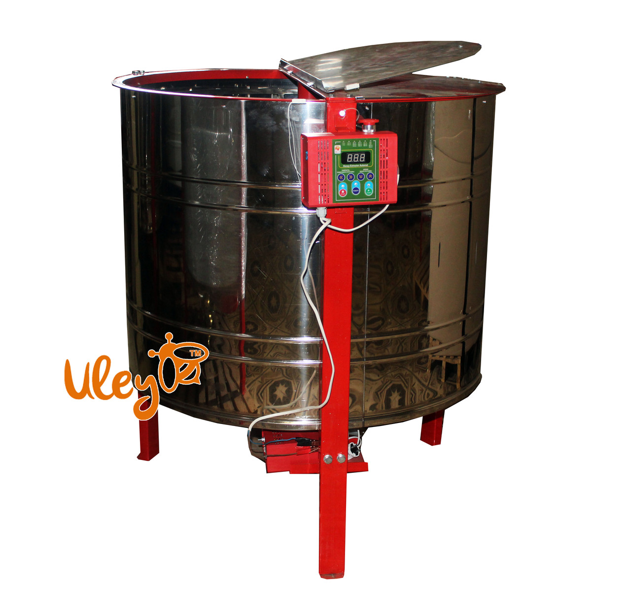 8-мі рамкова нерж «ЄВРО» Медогонка, полуповоротная під рамку «ДАДА» (ротор Н/Ж, з крыщ) рем, фото 1