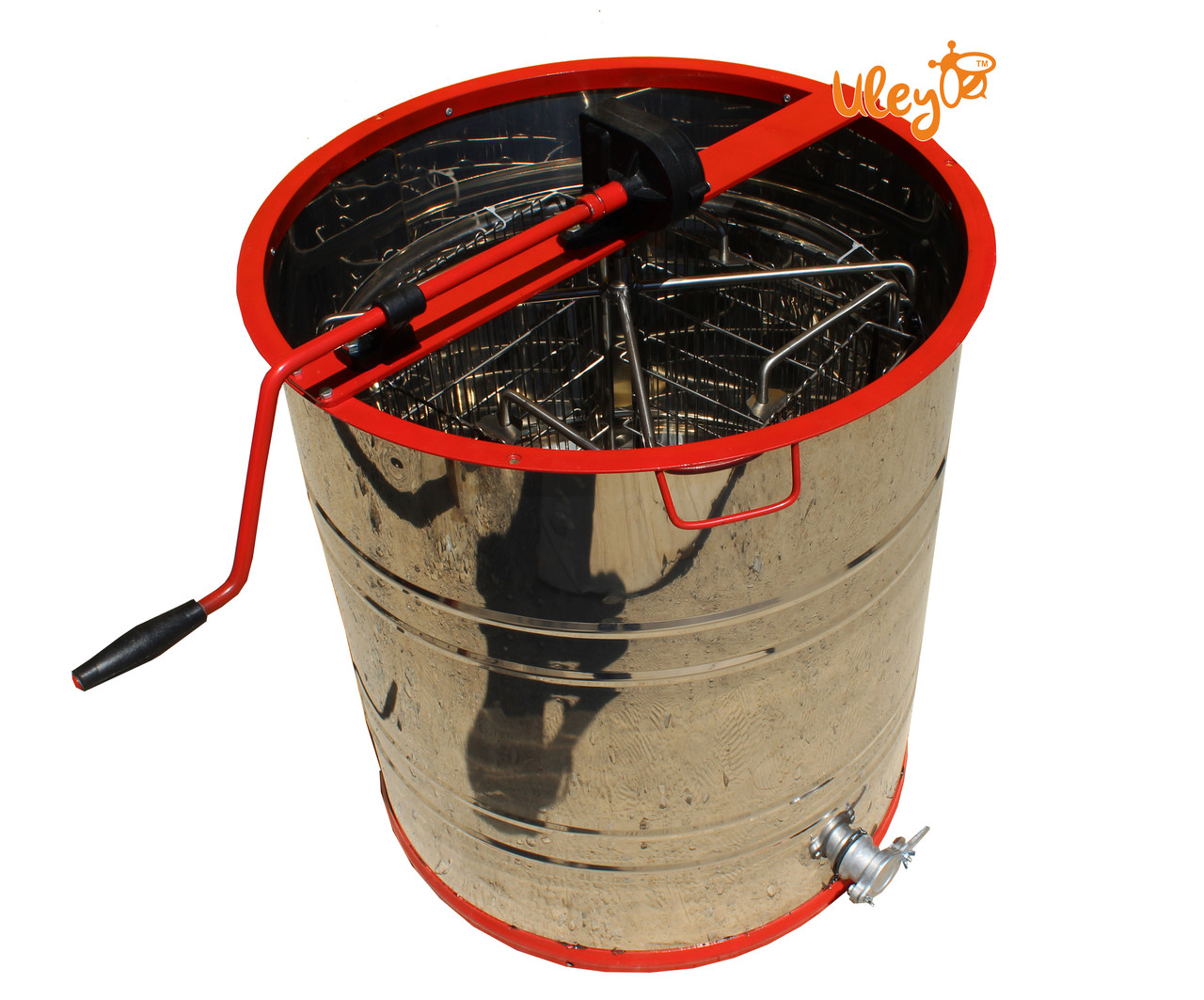 Медогонка 4-х Рамкова Нержавіюча, Поворотна. Касети Нержавіючі. Ротор Нержавіючий, фото 1