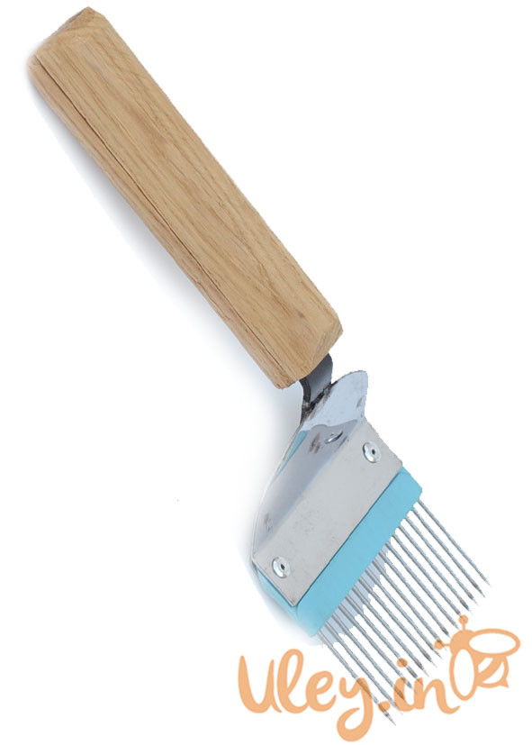 Вилка пасічна з нержав. сталі з пластмасовою вставкою з прямою голкою нержавійка, фото 1