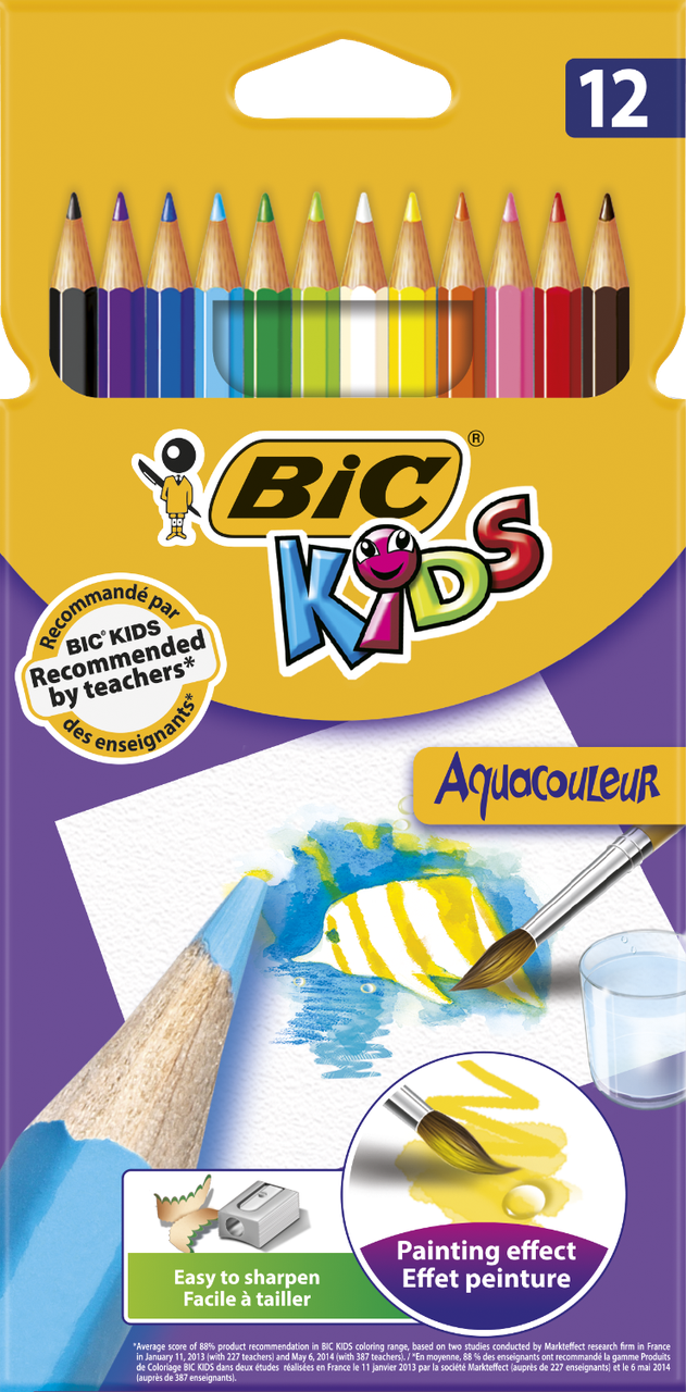 Олівці акварельні 12 кольорів BIC bc8575614 Evolution Aquacouleur (1/12/72)