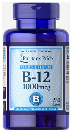 Вітамін В 12 Puritan's Pride Vitamin B-12 1000 мкг 250 таб, фото 1