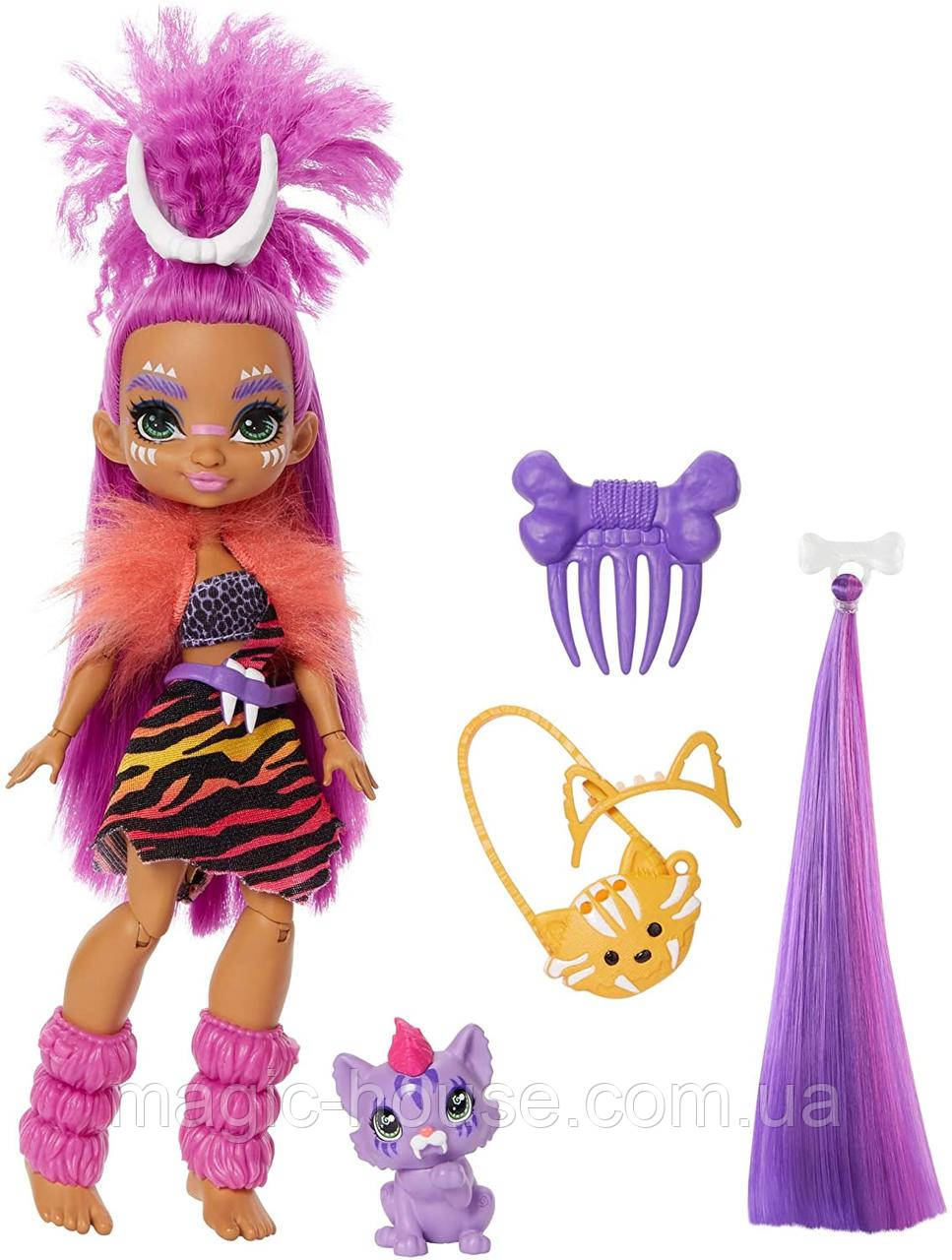 Лялька Роралея і тигреня Ферелл Печерний клуб 25 см Cave Club Roaralai Doll Mattel