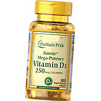 Вітамін Д3 Puritan's Pride Vitamin D3 250 mcg 100 гел капс, фото 2