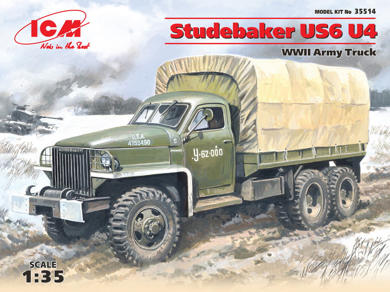 Studebaker US6 U4. Збірна модель американського військового вантажного автомобіля. 1/35 ICM 35514