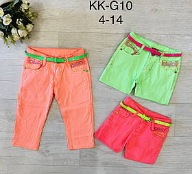 Бриджі для дівчаток оптом, S&D, 4-14 років, арт. KK-G10