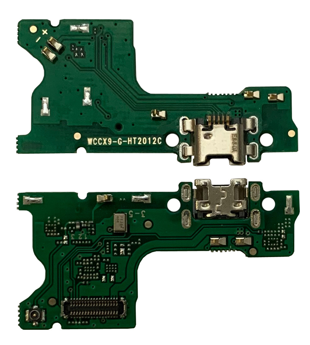 Нижня плата Huawei Y7 (2019) з конектором зарядки + мікрофон + компоненти, фото 1
