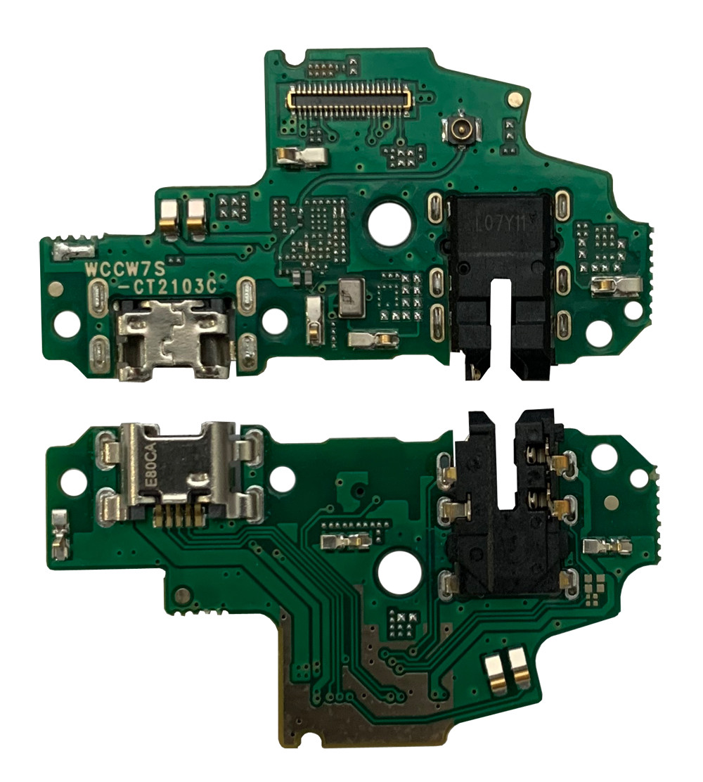 Нижня плата Huawei P Smart S (2020) з конектором зарядки + мікрофон + компоненти, фото 1