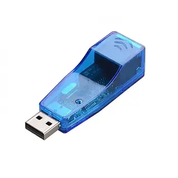 Мережевий адаптер USB 2.0 to Ethernet Blue, BOX