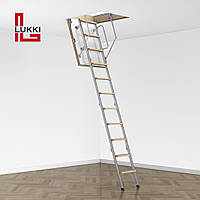 Комбинированная лестница на чердак с двойным утеплением Lukki LUXE Metal (265 см)