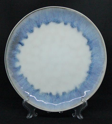 Набір великих керамічних тарілок 4 шт посуд блакитна професійна 27см двокольорова 7953-63