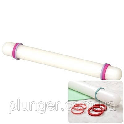 Неприлипаюча качалка для мастики гладка з обмежувачами (22 см), фото 1