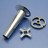 Ковбасна насадка та ніж для м'ясорубки Kenwood MG510 MG450 MG470 MG480 PRO1600 PRO1400 MG517 MG516, фото 3