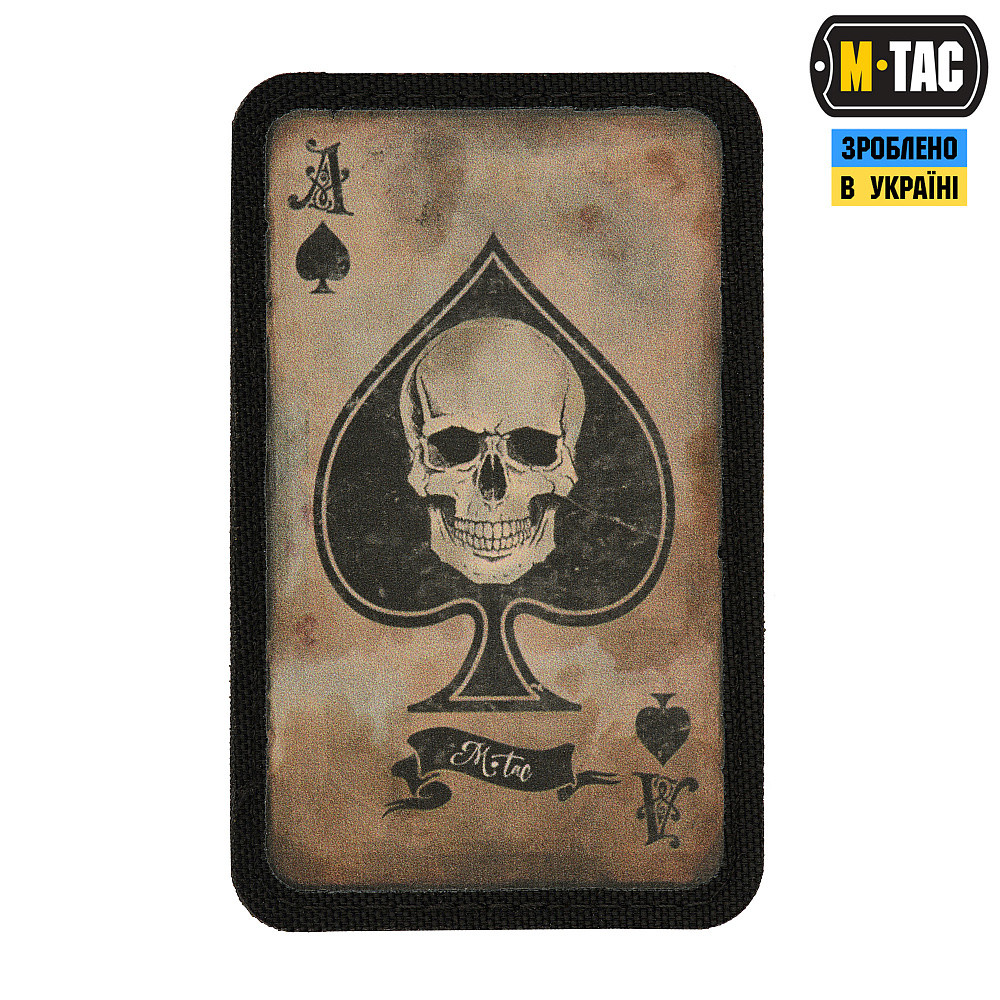 Нашивка патч шеврон на липучці M-Тас Ace Of Spades Туз пік койот