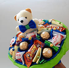 Букет з цукерок та іграшки Джем / дитячий цукерковий букет з Ferrero Rocher Raffaello Lion