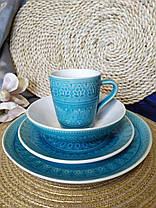 Велика страва кераміка кругла 27 см з принтом бірюзовий посуд для ресторанів 7953-59, фото 3