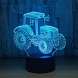 3D Світильник, "Трактор", Подарунок дитині на новий рік, Подарунки до нового року дітям, Дітям на новий рік, фото 7