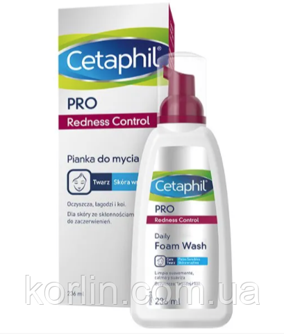 Cetaphil Pro Redness Control Пінка Для умивання Чутлива Шкіра Скляна Почервоніння 236 мл
