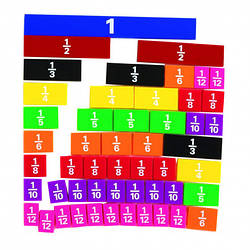 Набір для вивчення частини цілого "Звичайні дроби" (відрізки - 51 ел) EDX Education