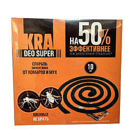 Спіралі від комарів та мух в упаковці 10шт Kra Deo Super